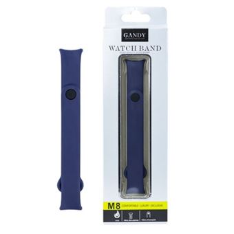 Bracelete/Pulseira de Silicone Gandy Compatível com Mi Band 8 - Azul Escuro - 1