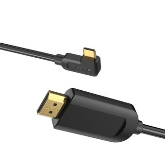 Cabo Tipo-C Vention para Cabo HDMI2.0 | Ângulo Reto | 1.5 m - Preto - 1