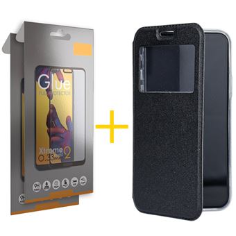 Conjunto 2 x Película de Vidro Full + Capa skyhe para Samsung Galaxy S21 5G Gandy Flip Cover - Preto - 1