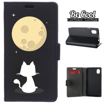 Capa BeCool estilo Livro Gato olhando a lua para Wiko Sunny Max - 1