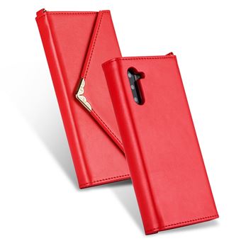 Capa Magunivers PU Estilo de Envelope com Cordão Vermelho para Samsung Galaxy Note 10 5G/Note 10