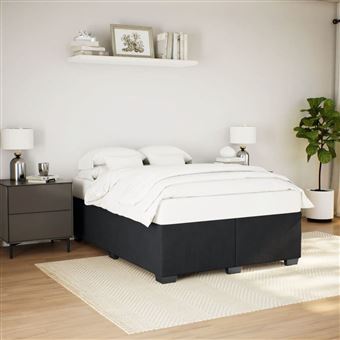 Estrutura de cama vidaXL | 160x200 cm | veludo preto - 1