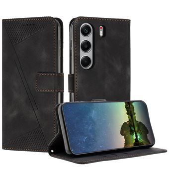 Capa FOXDOCK para Tecno Camon 40 Pro 5G | Pele | Flip | 3 Compartimentos para Cartões | Preto - 1