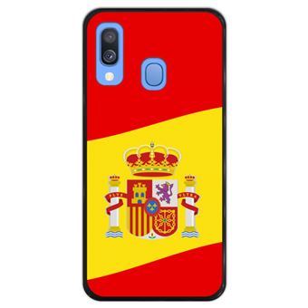 Capa Hapdey para Samsung Galaxy A40 2019 Design Ilustração 2, Bandeira de Espanha em Silicone Flexível e TPU Preto
