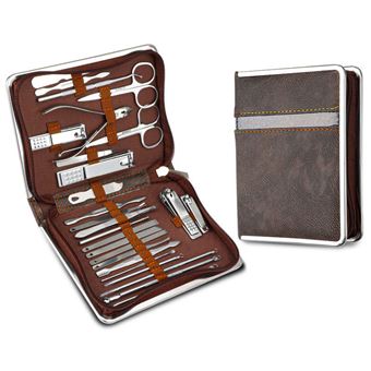 Kit de Manicure Profissional BAYKAR | 26 Peças | QT09 - Castanho - 1