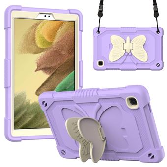 Capa e TPU com Suporte em forma de borboleta e Alça de ombro bege/Roxo Claro Magunivers para Samsung Galaxy Tab A7 Lite 8.7 inch - 1