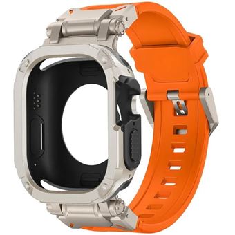Pack Antiimpacto Capa 360 + Bracelete Adventurer para Apple Watch Ultra 2 | Titânio e Laranja - 1