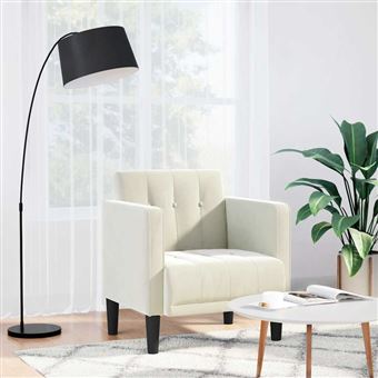 Poltrona com apoio de braços vidaXL | 53 cm | veludo creme - 1