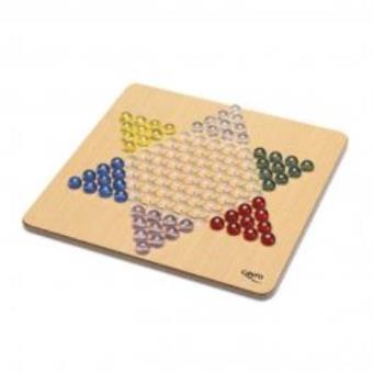 Jogo de tabuleiro AMEROUS de madeira de 34,5 cm, jogo de tabuleiro de damas  chinesas com 60 bolinhas de vidro coloridas, clássico jogo de estratégia  para crianças, adultos, toda a família (até