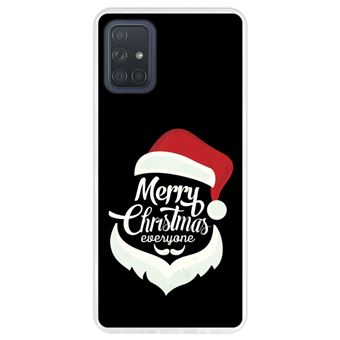 Capa Hapdey para Samsung Galaxy A71 | Silicone Flexível em TPU | Design Figura do Papai Noel - Feliz Natal - Transparente