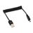 Cabo Cabo USB 2.0 BeMatik Tipo B AM/MiniCabo USB5Pin-M 1m Encaracolado_0