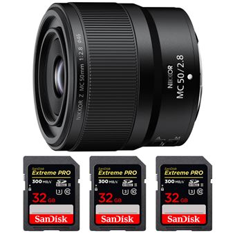 Objetiva Nikon Z MC 50mm f/2.8 Macro + 3 SanDisk 32GB UHS-II 300 MB/s + PDF 15 técnicas para melhorar as suas fotografias - 1