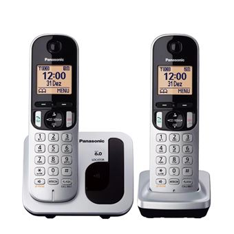 Telefone Panasonic KX-TGC212 | Metálico - 1