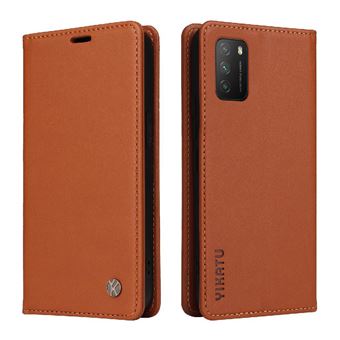 Capa ZURSANA para Xiaomi Redmi 9T | Pele | Magnética | Porta-Cartões | Castanho - 1