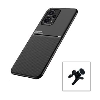 Kit Phonecare Capa Magnetic Lux + Suporte Magnético de Carro Reforçado para Xiaomi Poco F5 - Preto - 1