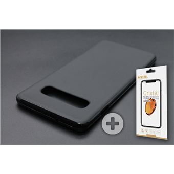 Película de Vidro Temperado + Capa skyhe para Samsung Galaxy S10 Gel Preto - 1