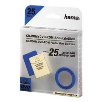Caixa para Discos Óticos Hama CD/DVD Protective Sleeves, Pack of 25 | Transparente - 1
