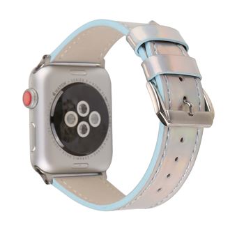 Bracelete de Couro HSMY Laser para Apple Watch Series 6/ SE/ 5/ 4 | 44 mm - Azul - 1