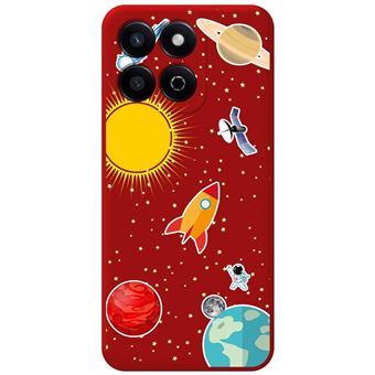 Capa de Silicone TUMUNDOSMARTPHONE líquido vermelho para Honor 200 Smart 5G desenhos de design de espaço - 1