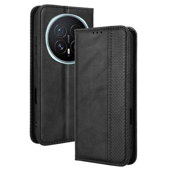 Capa FOXDOCK para Honor Magic 8 | Fecho Magnético | Estampado Vintage | Pele PU | Compartimentos para Cartões | Preto - 1