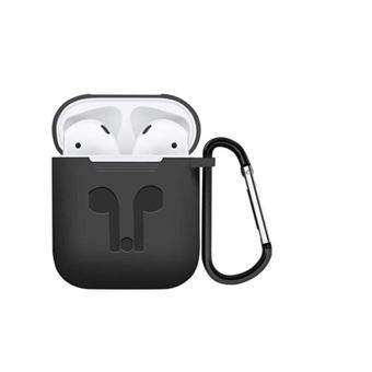 Capa de Silicone Skyhe Slim para earPods i9S-TWS com Gancho / Arnês - Preto - 1