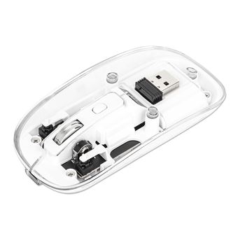 Rato Wireless Manhattan 190275 | 1600 DPI | Transparente, Branco - 1