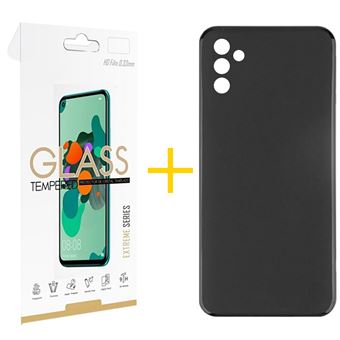 Pack 1 x Película de Vidro Temperado 2.5D + Capa skyhe para Samsung Galaxy A16 5G | Silicone Liso | Preto - 1