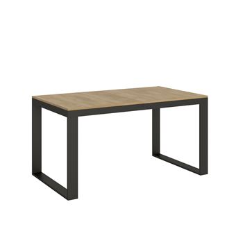 Mesa de Jantar Extensível Itamoby Tecno Evolution | 90x160/264 cm | Carvalho Natural quadro Antracite - 1