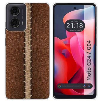 Capa de Silicone Tumundosmartphone para Motorola Moto G04 / G24 | Desenhos Couro 01 - 1