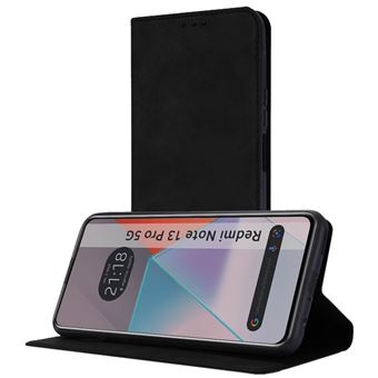 Capa Tumundosmartphone de couro sintético com porta-cartões para Xiaomi Redmi Note 13 Pro 5G preta - 1