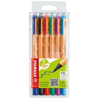 Caneta Fineliner STABILO GREENpoint | Vermelho, Azul, Lilás, Turquesa, Laranja - 1