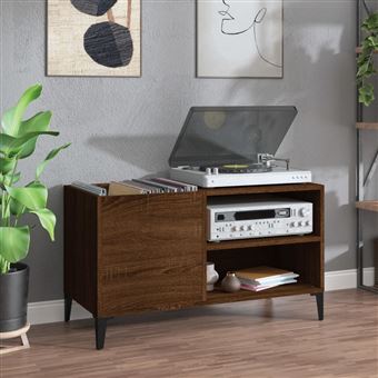 Armário para Discos vidaXL | 84,5x38x48cm | derivados madeira carvalho castanho - 1