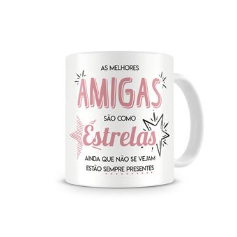 Caneca Céu Azul by Fotobook and Company | As Melhores Amigas são como as Estrelas  - Branco - 1