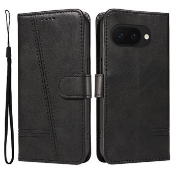 Capa FOXDOCK para Google Pixel 9A | Fecho Magnético | Compartimentos para Cartões e Suporte | Pele PU | À Prova de Choque | Preto - 1