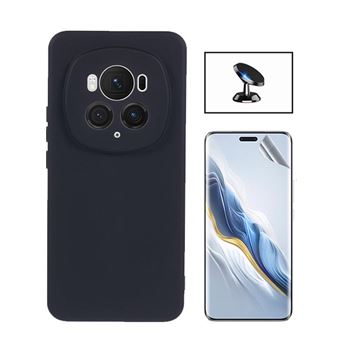 Kit Phonecare Película Hydrogel Full Cover Frente + Capa Silicone Líquido + Suporte Magnético de Carro para Honor Magic6 Pro | Preto - 1
