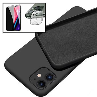 Kit Phonecare Película de Vidro 5D Anti-Spy + Película de Câmara Traseira + Capa Silicone Líquido para iPhone 12 Pro Max - 1