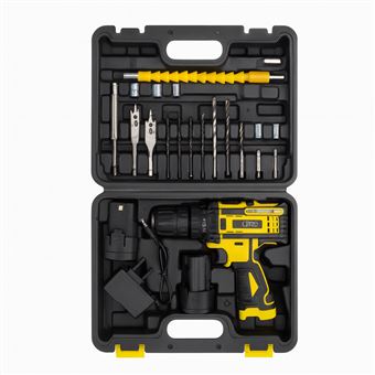 Aparafusadora Elétrica + Caixa de Ferramentas Andowl MR3701 | Preto + Amarelo - 1