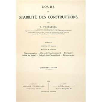 Cours de stabilité des constructions. [tome v] - 1
