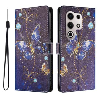 Capa FLOODKING para itel S25 Ultra | Suporte | Porta-Cartões e Alça | Padrões Decorativos | Azul Escuro - 1