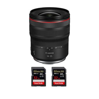 Objetiva Canon RF 14-35mm f/4L IS USM + 2 SanDisk 32GB Extreme PRO UHS-II SDXC 300 MB/s + PDF MCZ DIRECT 15 Técnicas para Melhorar as suas Fotografias - 1