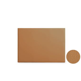 Cabeceira Estofada Moonia Neus Pele Sintética | 130 X 120 X 5 cm | Castanho Claro - 1