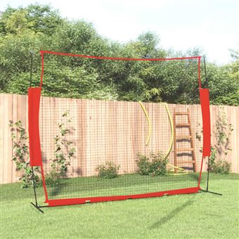 Rede basebol Portátil vidaXL | 369x107x271 | Aço/poliéster vermelho/preto - 1