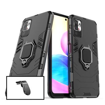 Kit Phonecare Suporte Magnético L Safe Driving Carro + Capa 3X1 Military Defender para Xiaomi Redmi 10 - Preto - 1