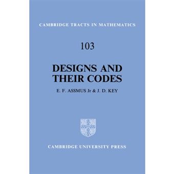 Designs and their Codes - Hardback - 1992 - 1