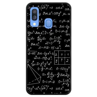 Capa Hapdey para Samsung Galaxy A40 2019 Design Quadro com Cálculos em Silicone Flexível e TPU Preto
