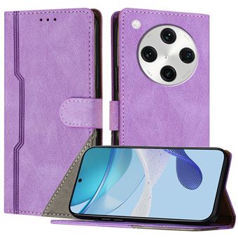 Capa FOXDOCK para OPPO Find X8 Pro | Fecho Magnético | Pele TPU Macia | 3 Compartimentos para Cartões | Função de Suporte | Roxo - 1