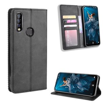 Capa PU Magunivers Estilo Retrô Preto para Oukitel C17/C17 Pro - 1