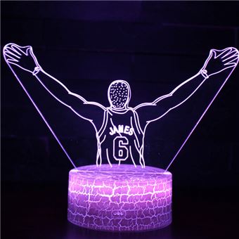 Lâmpada 3D HSMY | Infantil | Multicolorido com Controlo Remoto | LeBron James | 720 - 1