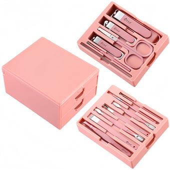 Kit de Manicure Profissional BAYKAR | 13 Peças | QT11 - Rosa - 1