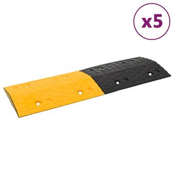 Lombas vidaXL | 5 Peças | 97x32,5x4cm | borracha amarelo/preto - 1